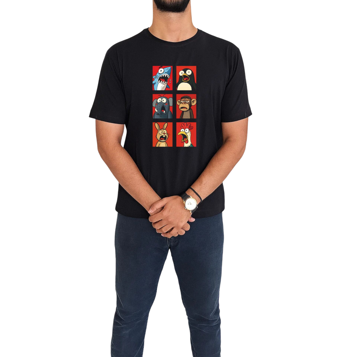 تیشرت نخ پنبه با طرح حیوانات بامزه کارتونی - Image 4