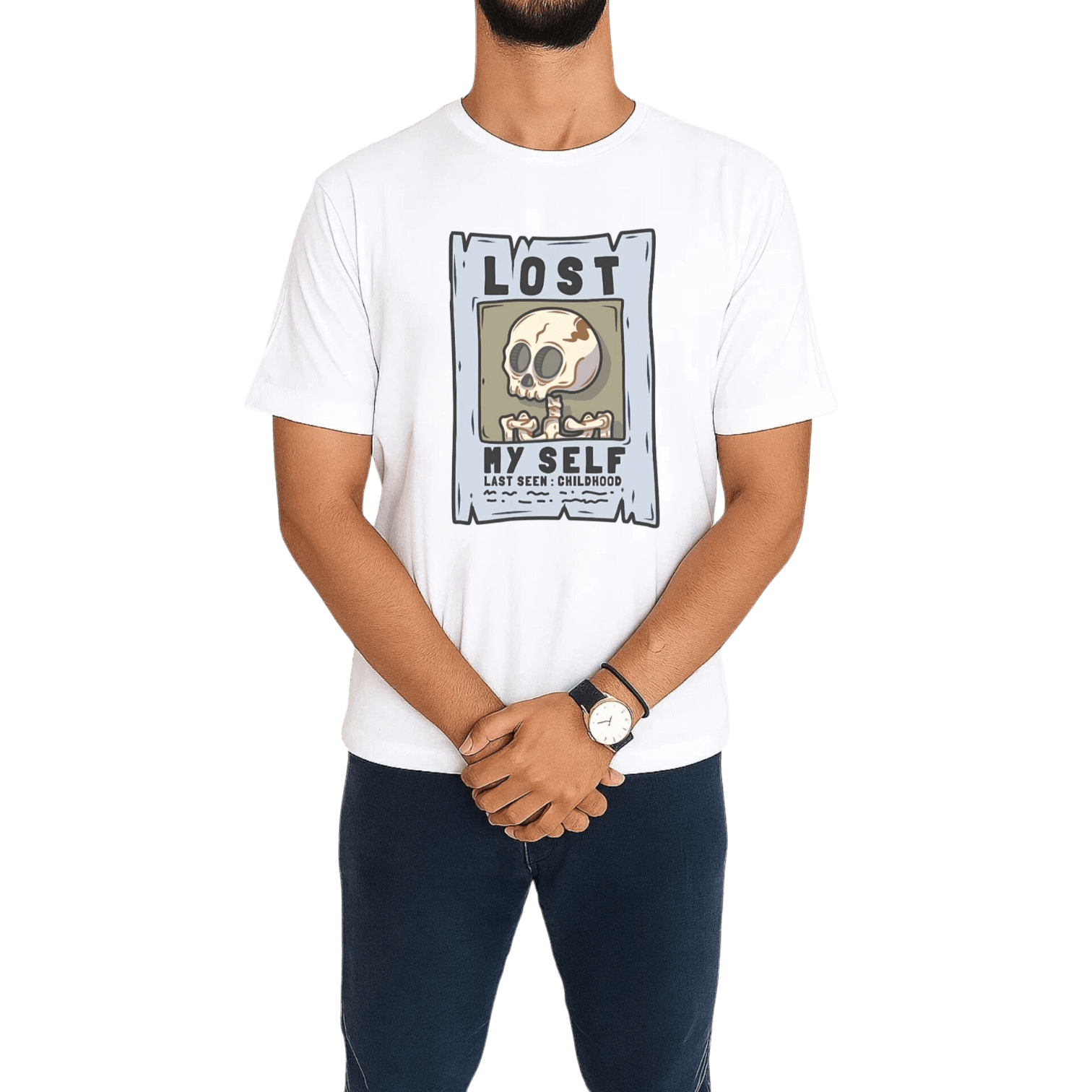 تیشرت نخ پنبه با طرح گرافیکی Lost Myself - Image 2